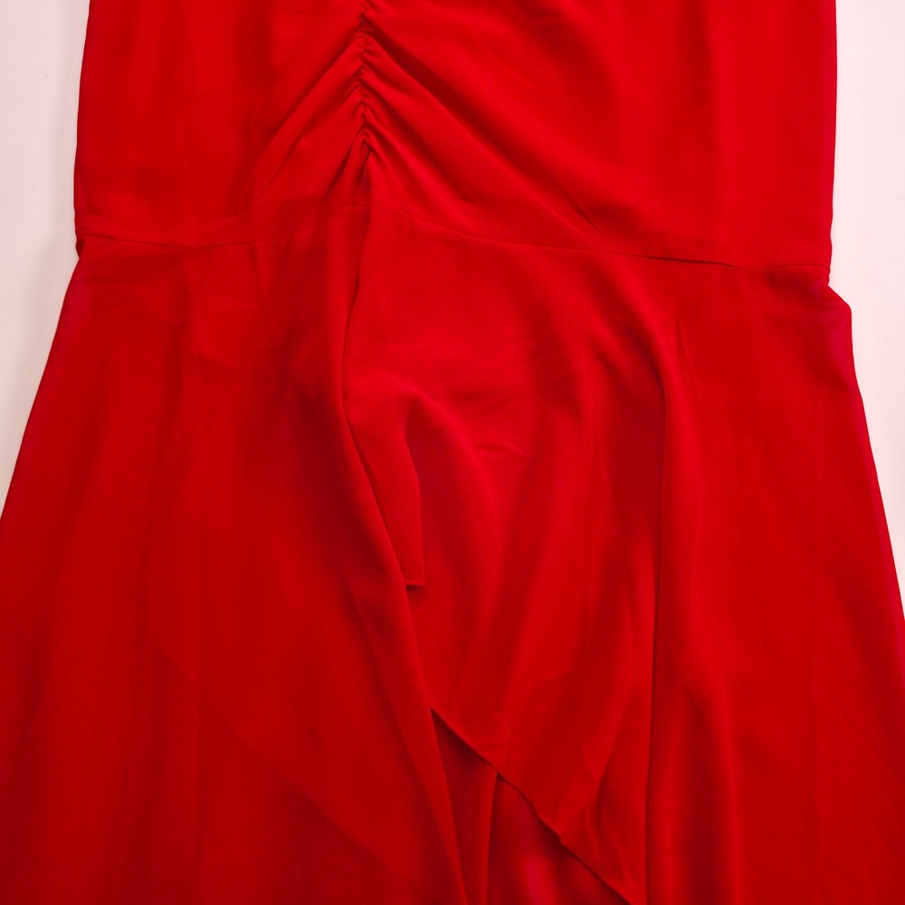 Lulus Maxi Dress Womens L Red Ruched High-Low Hem Square Neck Adjustable Straps‎ - Picture 15 of 16